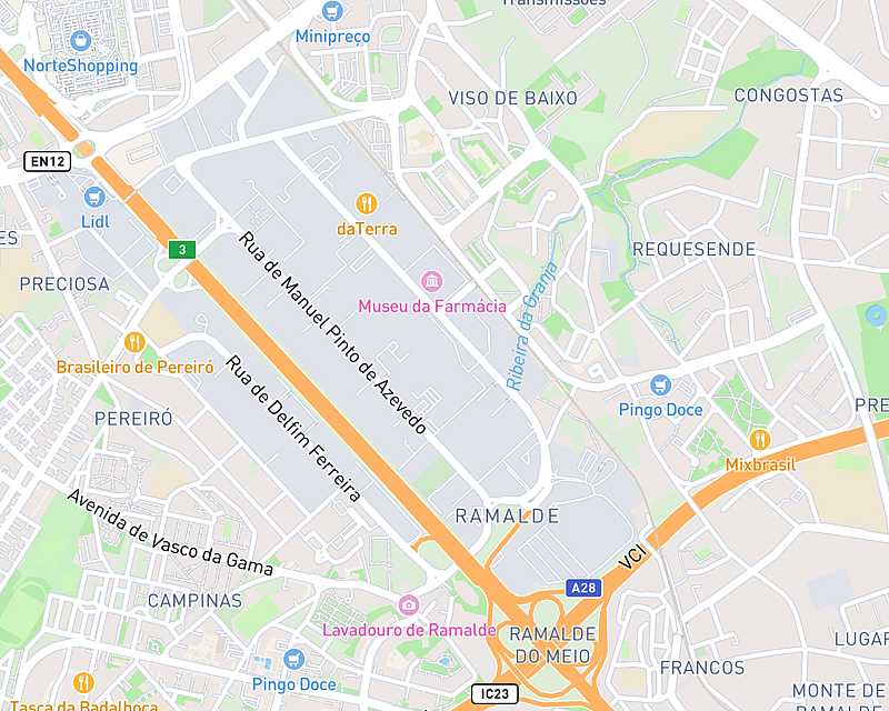 Um mapa que apresenta a localização de AniCura CHV Porto Hospital Veterinário