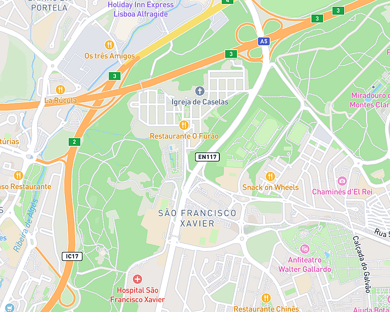 A map displaying the location of AniCura Restelo Hospital Veterinário