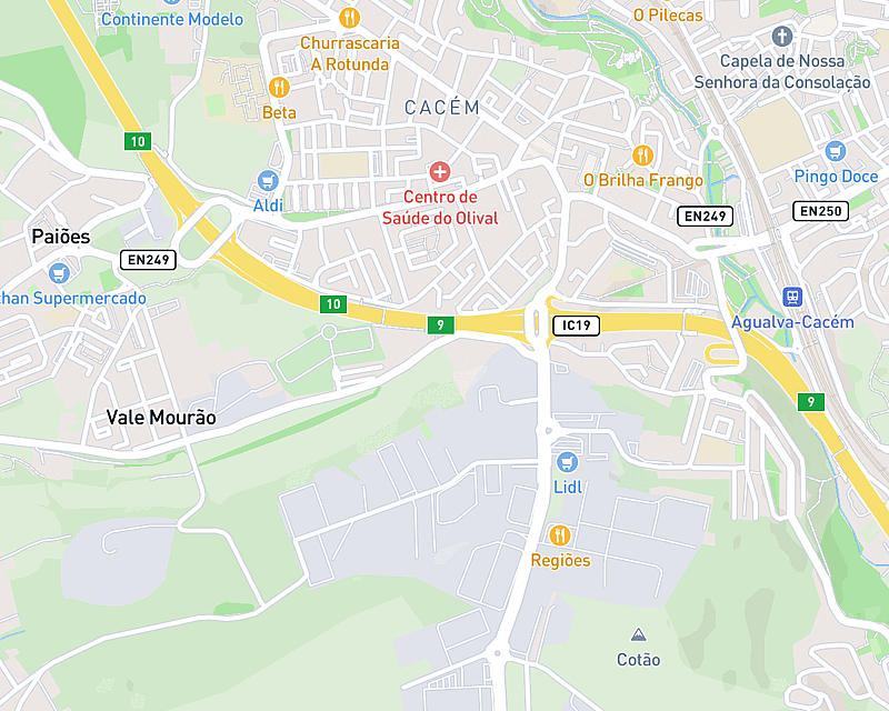 Um mapa que apresenta a localização de AniCura Alma Veterinária Hospital Veterinário